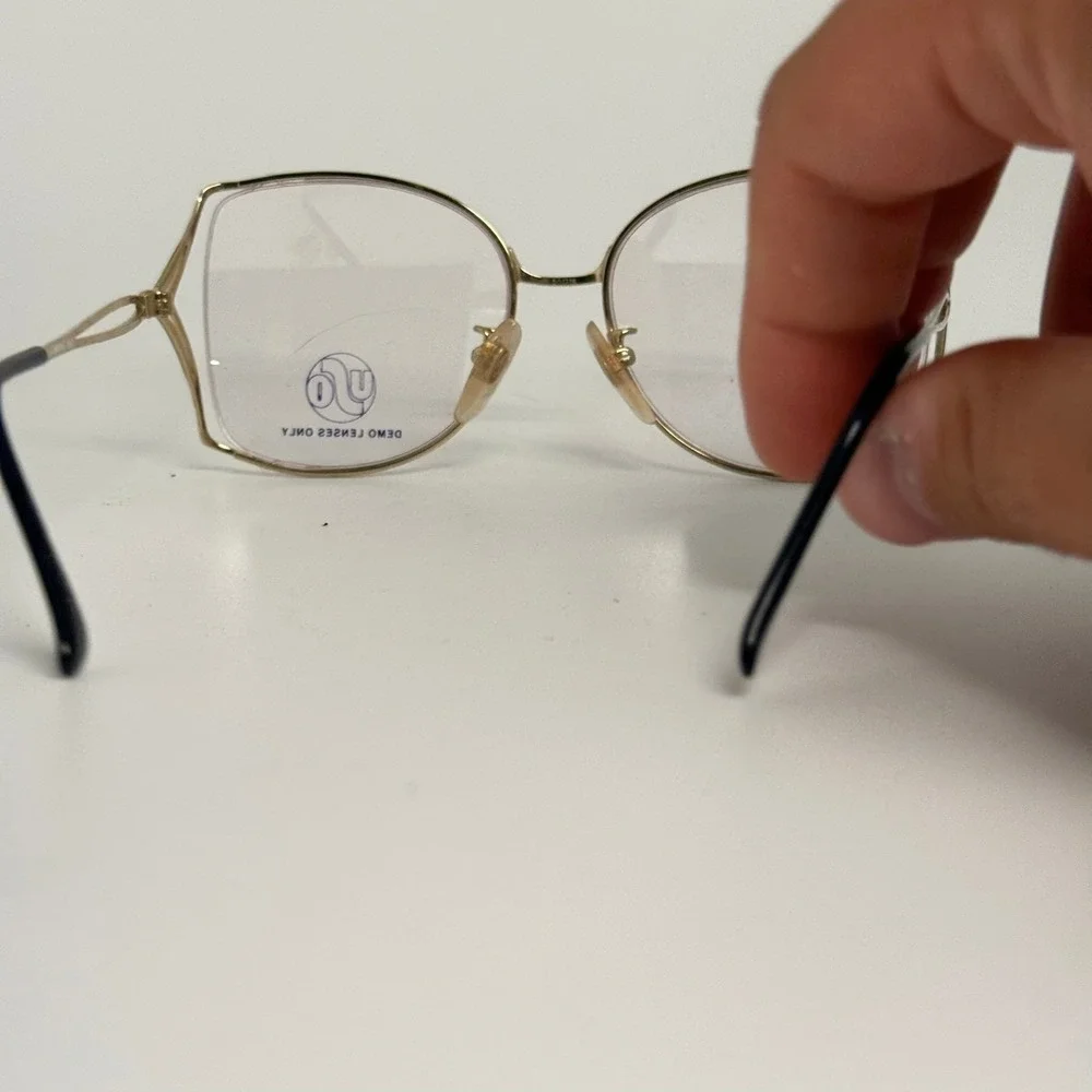 US Optical Andrea Navy Eyeglasses Gold Blue Butterfly Frame  55-15-130 23985